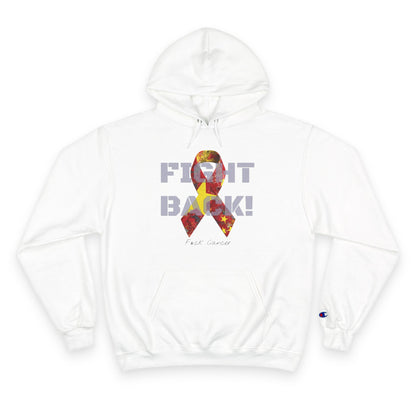 Champion branded, "Fight Back!" F*ck Cancer | Vernett Rose China edition | Cancer Awareness Ribbon Pullover