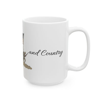 For God and Country, Patriotic Ceramic Mug, Military Pride Mug, 4th of July Gift, Veteran Appreciation Gift, Coffee Mug for Heroes