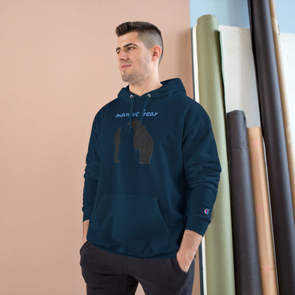 Man VS Bear Encounter Hoodie, Unique Graphic Sweatshirt for Nature Lovers, Animal Art Gift, Cozy Unisex Apparel, Adventure Outfit