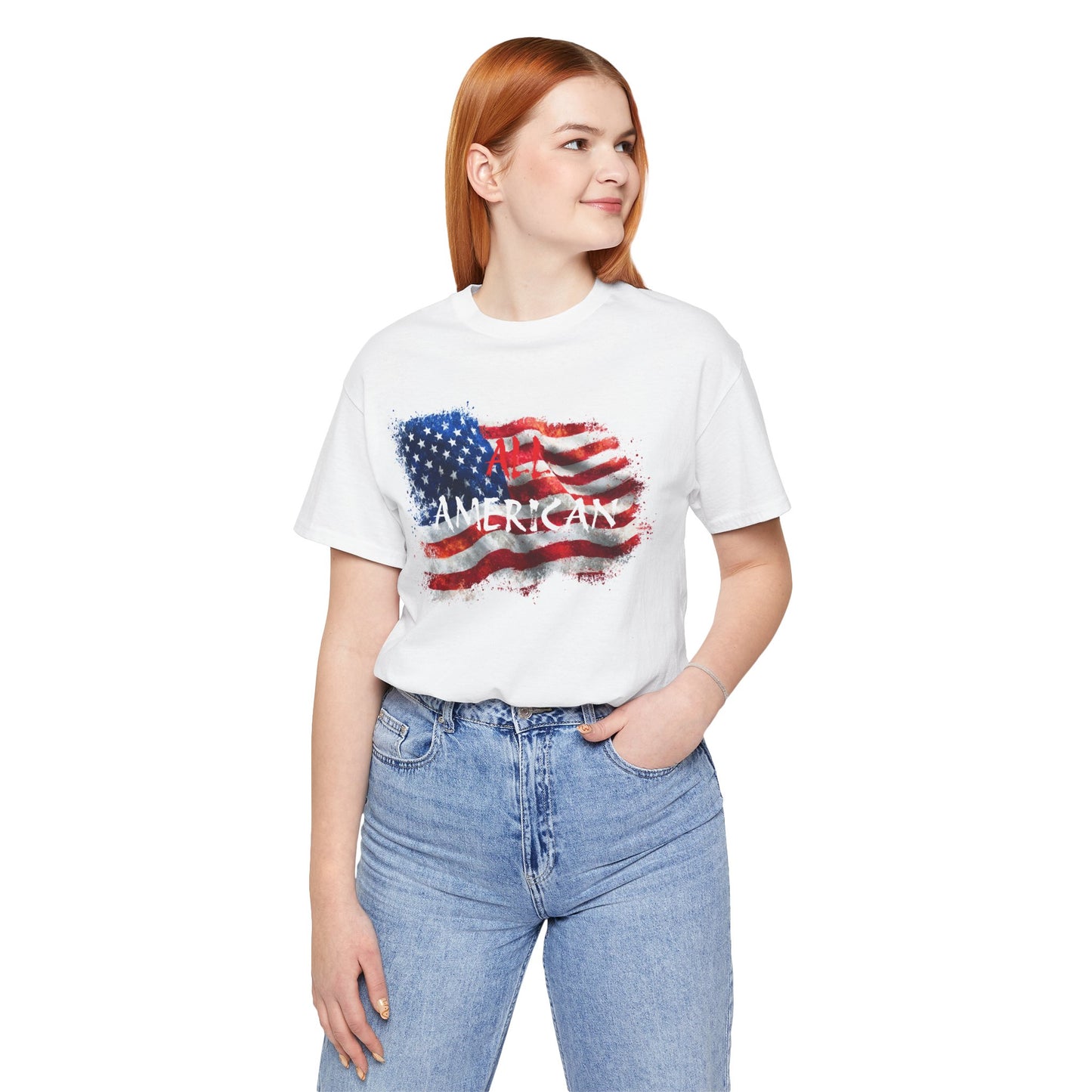 All-American Graphic Tee, American Flag, Patriotic Shirt, Unisex Tee, 4th of July Wear, Independence Day Apparel, Casual Summer Shirt