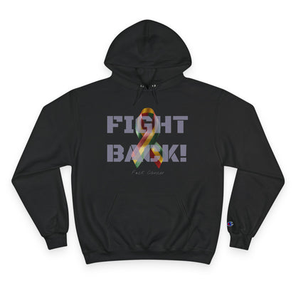 Champion branded, "Fight Back!" F*ck Cancer | Vernett Rose Ghana edition | Cancer Awareness Ribbon Pullover