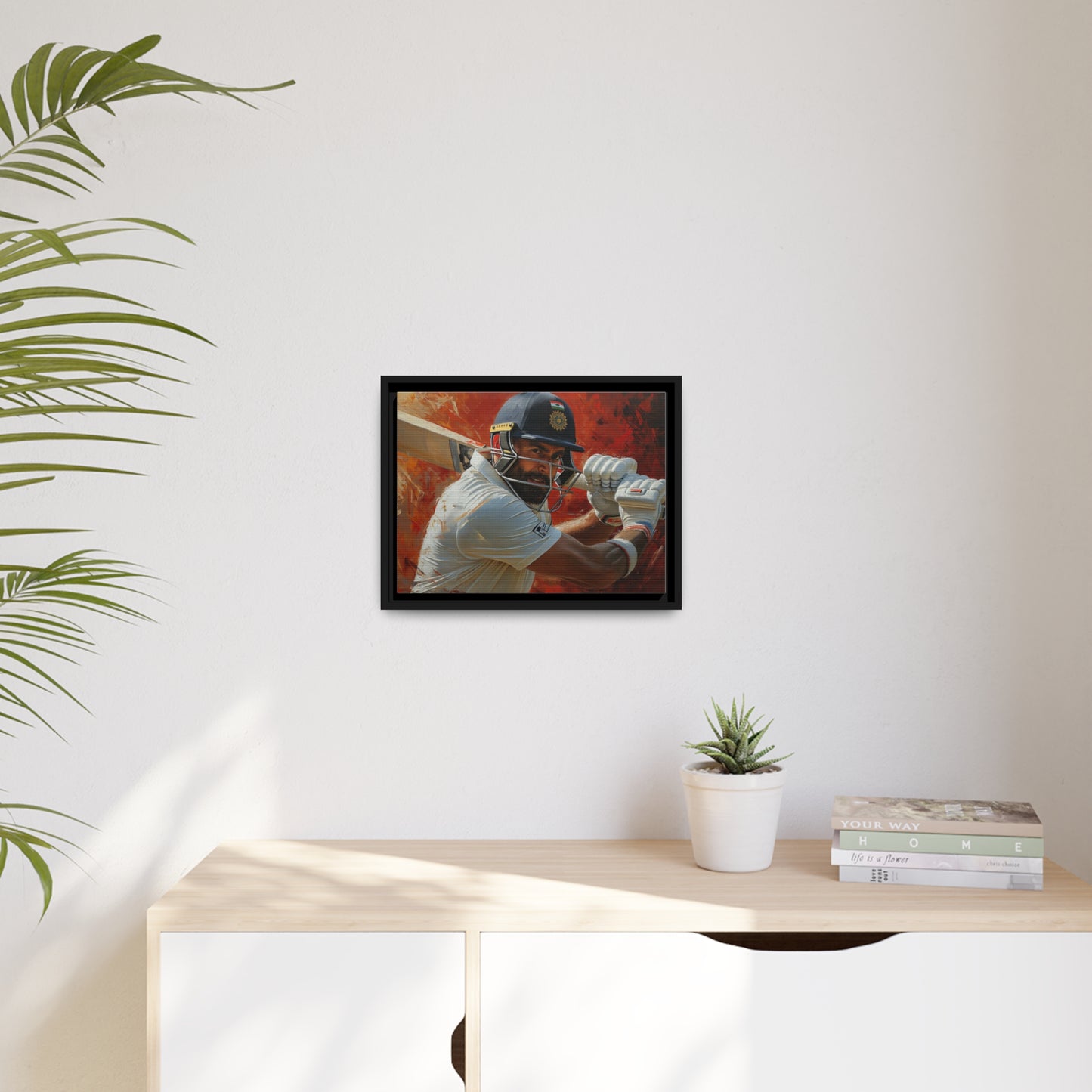 Abrstract Virat Kohli | Matte Canvas | Black Frame | Cricket canvas