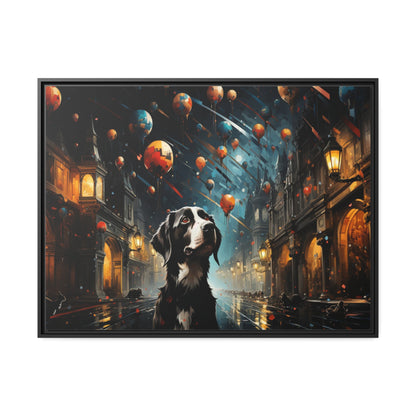 A Dog's World-Matte Canvas, Black Frame