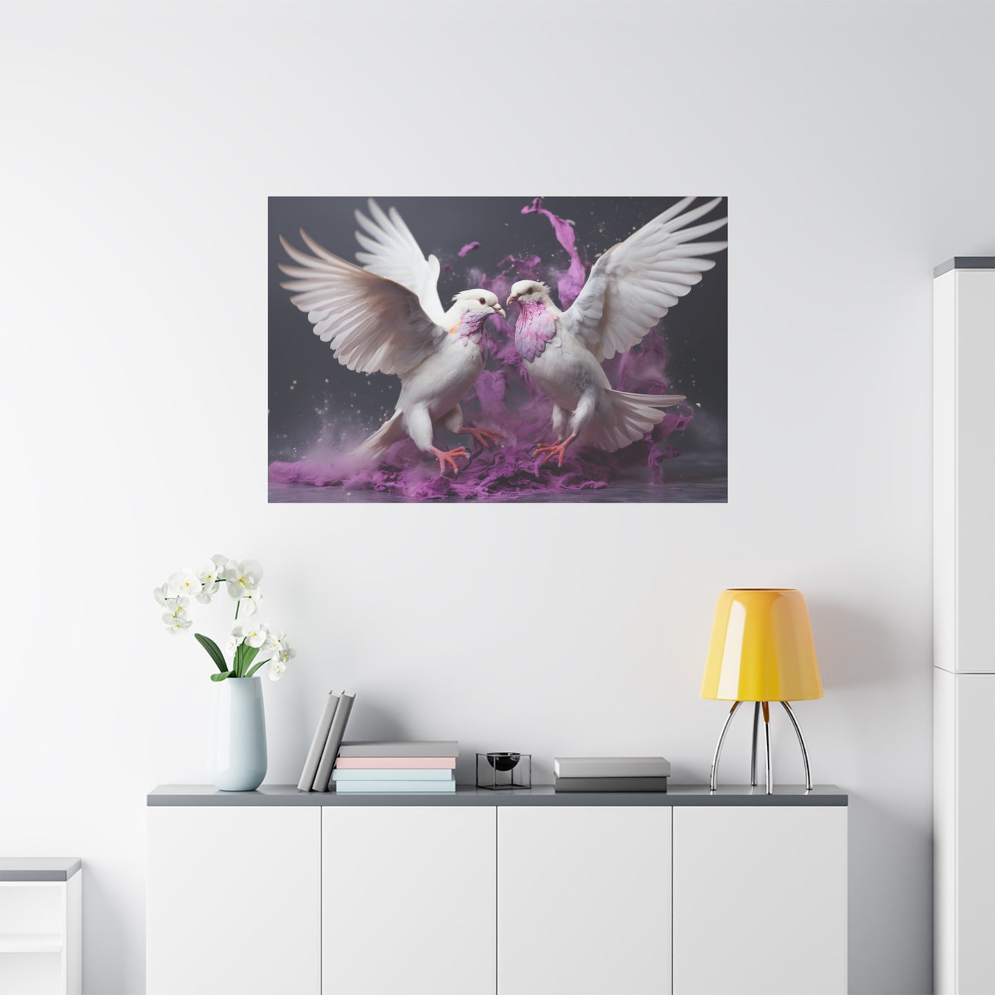 Doves Fly-Matte Canvas, Stretched, 1.25"