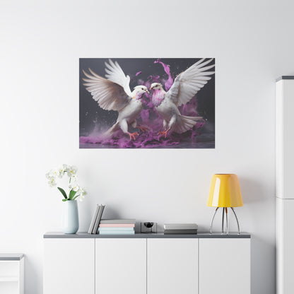 Doves Fly-Matte Canvas, Stretched, 1.25"