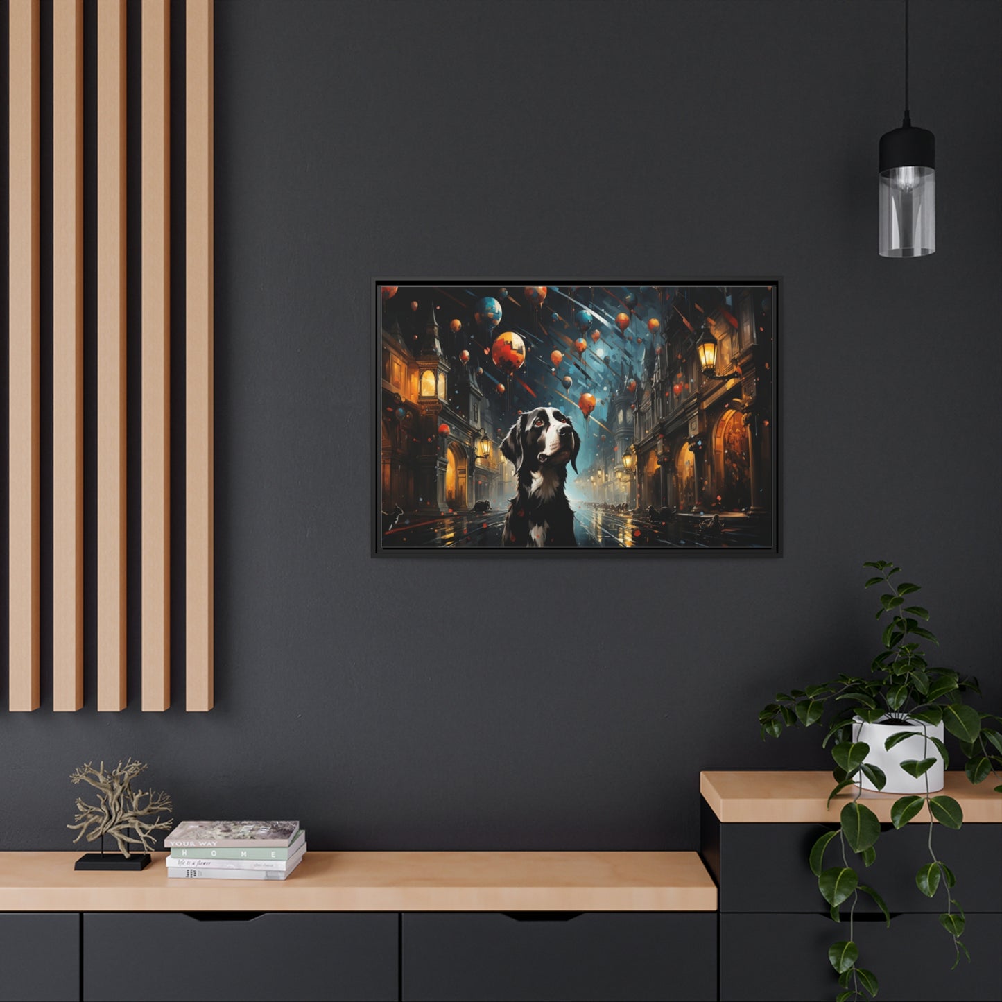 A Dog's World-Matte Canvas, Black Frame