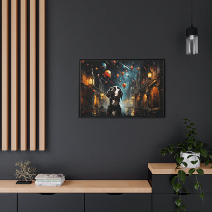 A Dog's World-Matte Canvas, Black Frame