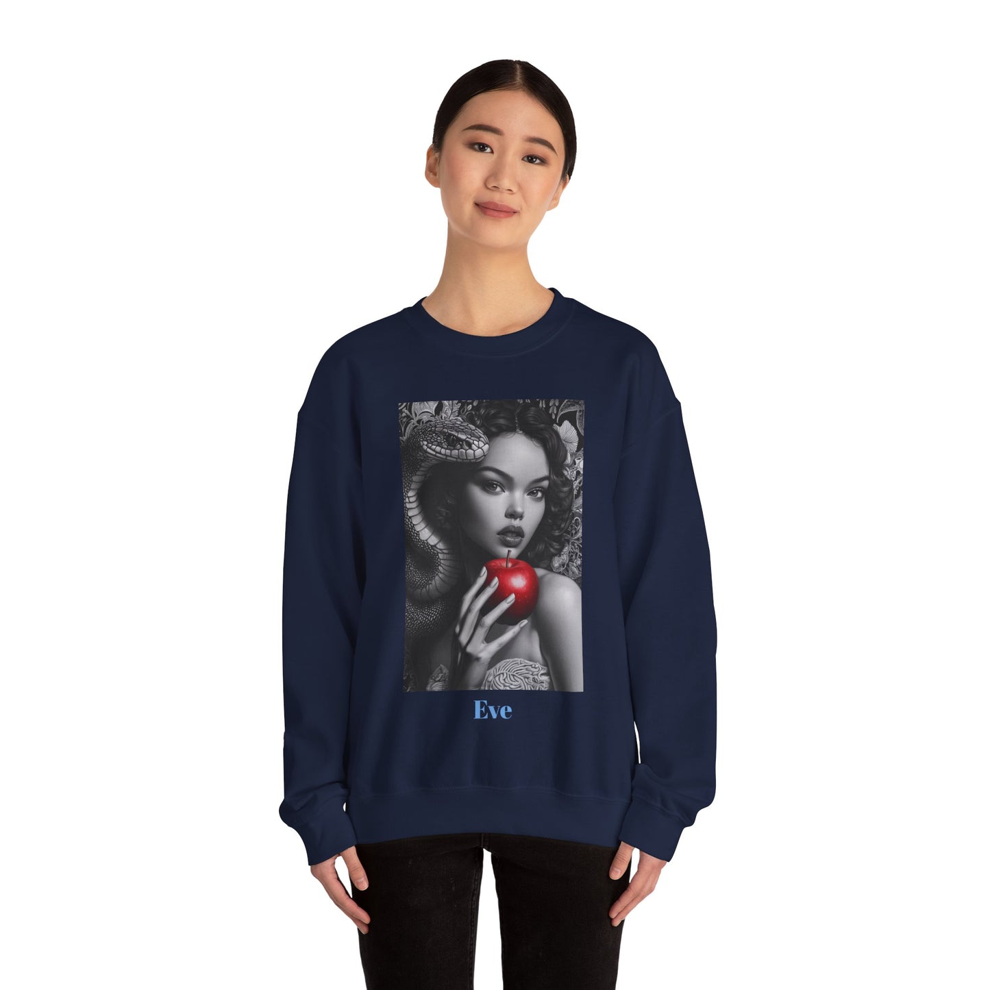 Eve 2024 | Adam & Eve | Biblical Story | Eve and the Serpent | Original Sin |  Crewneck Sweatshirt