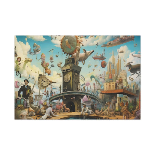 Time Flies, Pig Fly-Matte Canvas, Stretched, 1.25"