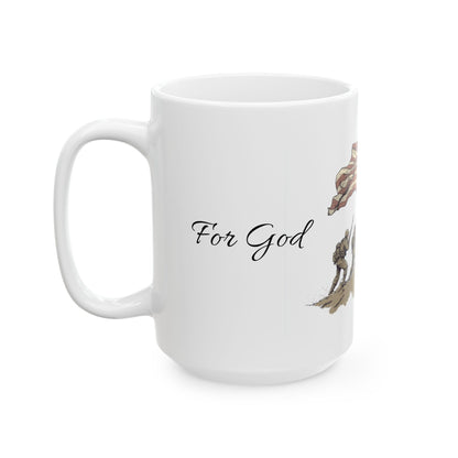For God and Country, Patriotic Ceramic Mug, Military Pride Mug, 4th of July Gift, Veteran Appreciation Gift, Coffee Mug for Heroes