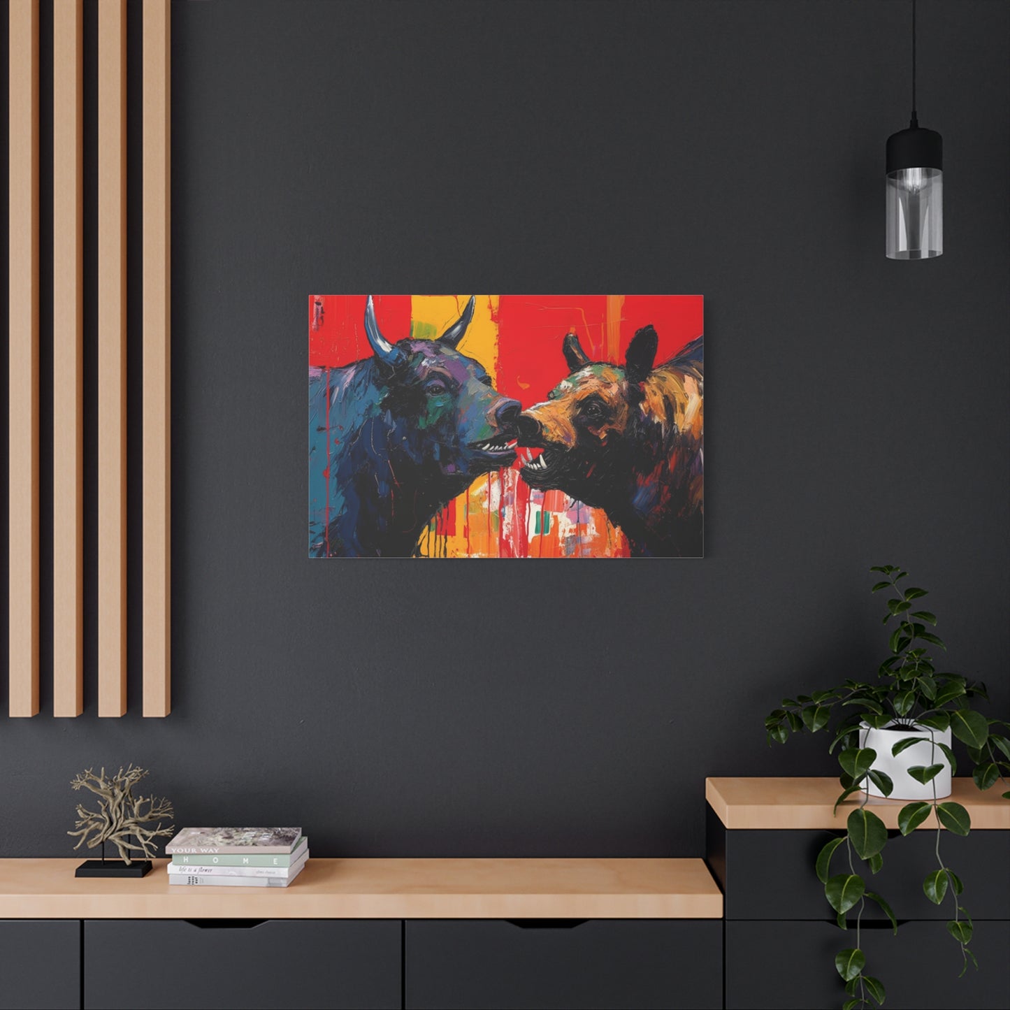 Bulls vs Bears-Matte Canvas, Stretched, 1.25"