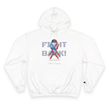 Champion branded, "Fight Back!" F*ck Cancer | Vernett Rose Puerto Rico edition | Cancer Awareness Ribbon Pullover