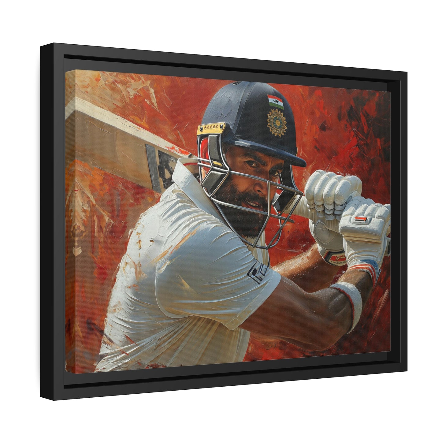 Abrstract Virat Kohli | Matte Canvas | Black Frame | Cricket canvas