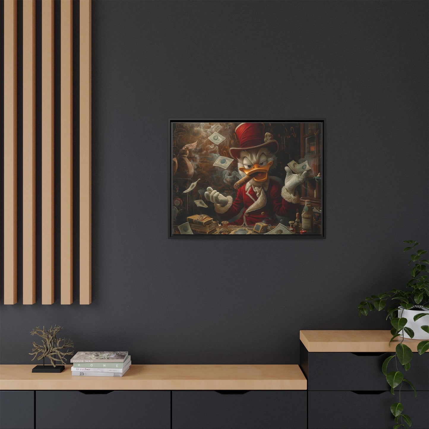 Dollar Duck Dynasty| Matte Canvas, Black Frame