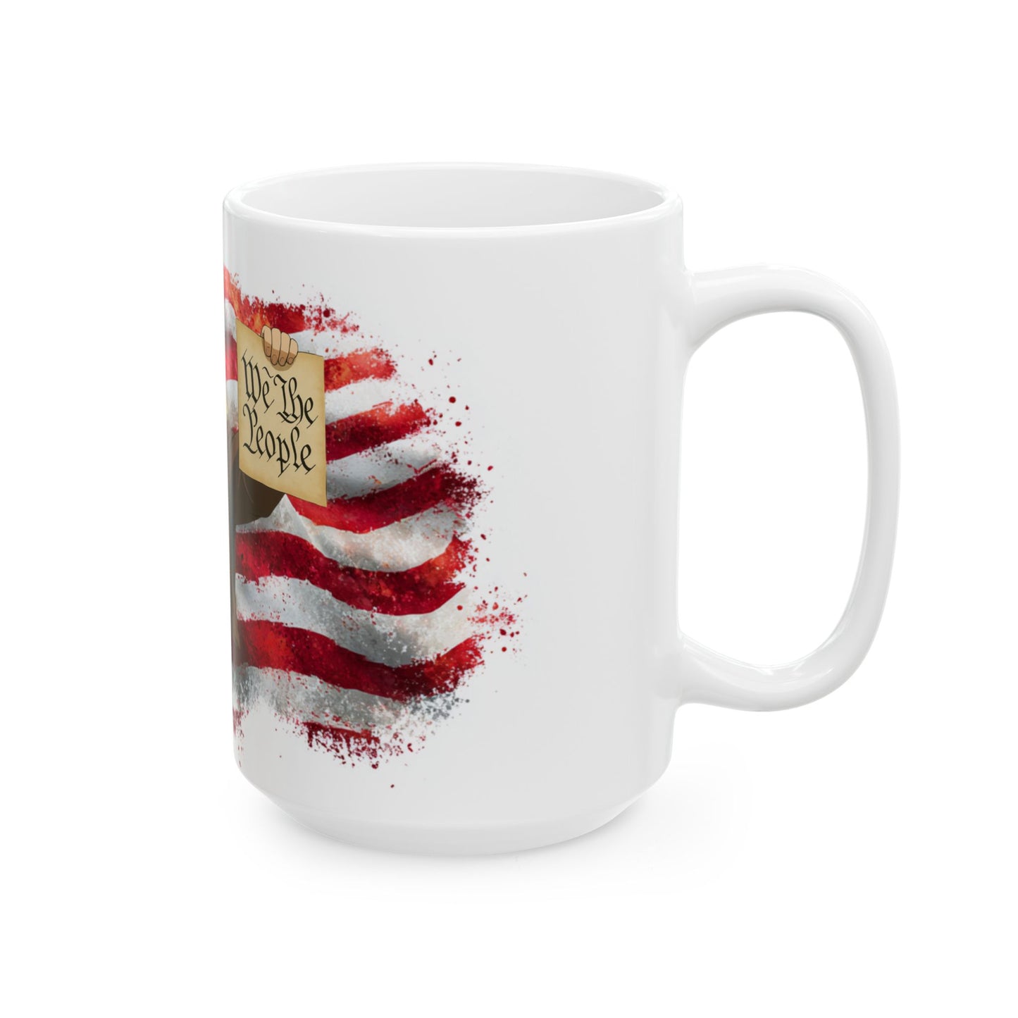 Trump Bane, Patriotic Ceramic Mug, Custom Coffee Cup, American Flag Drinkware, Unique Gift for Veterans, We the People Design