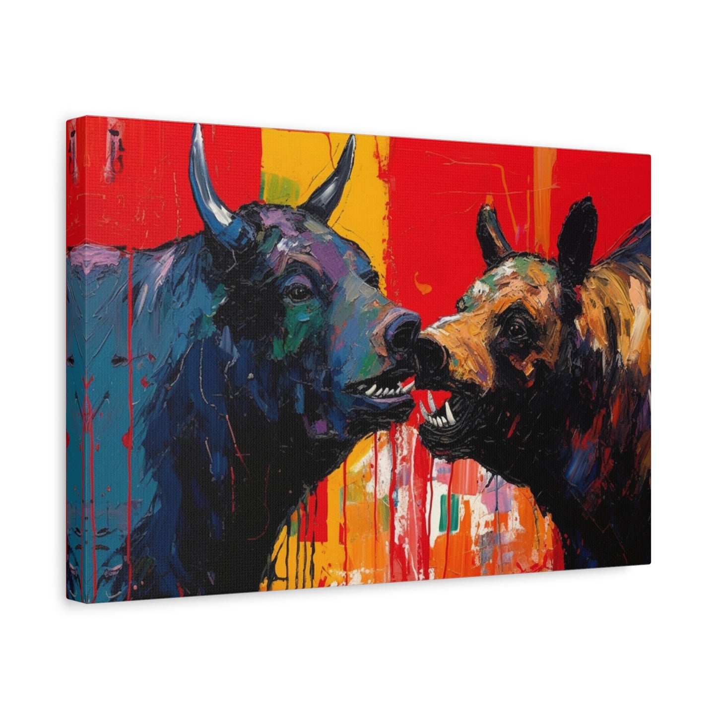 Bulls vs Bears-Matte Canvas, Stretched, 1.25"