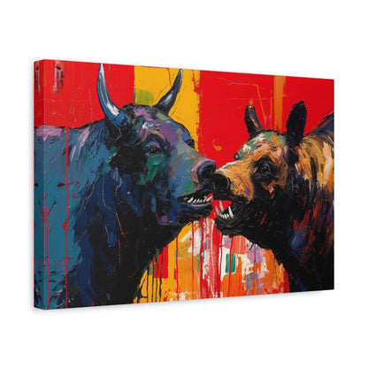 Bulls vs Bears-Matte Canvas, Stretched, 1.25"