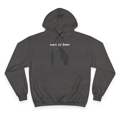 Man VS Bear Encounter Hoodie, Unique Graphic Sweatshirt for Nature Lovers, Animal Art Gift, Cozy Unisex Apparel, Adventure Outfit