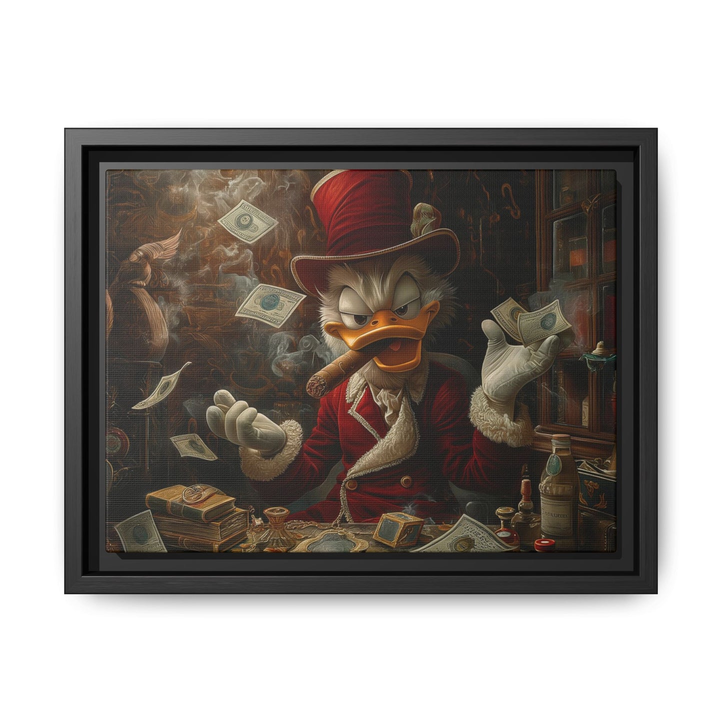 Dollar Duck Dynasty| Matte Canvas, Black Frame