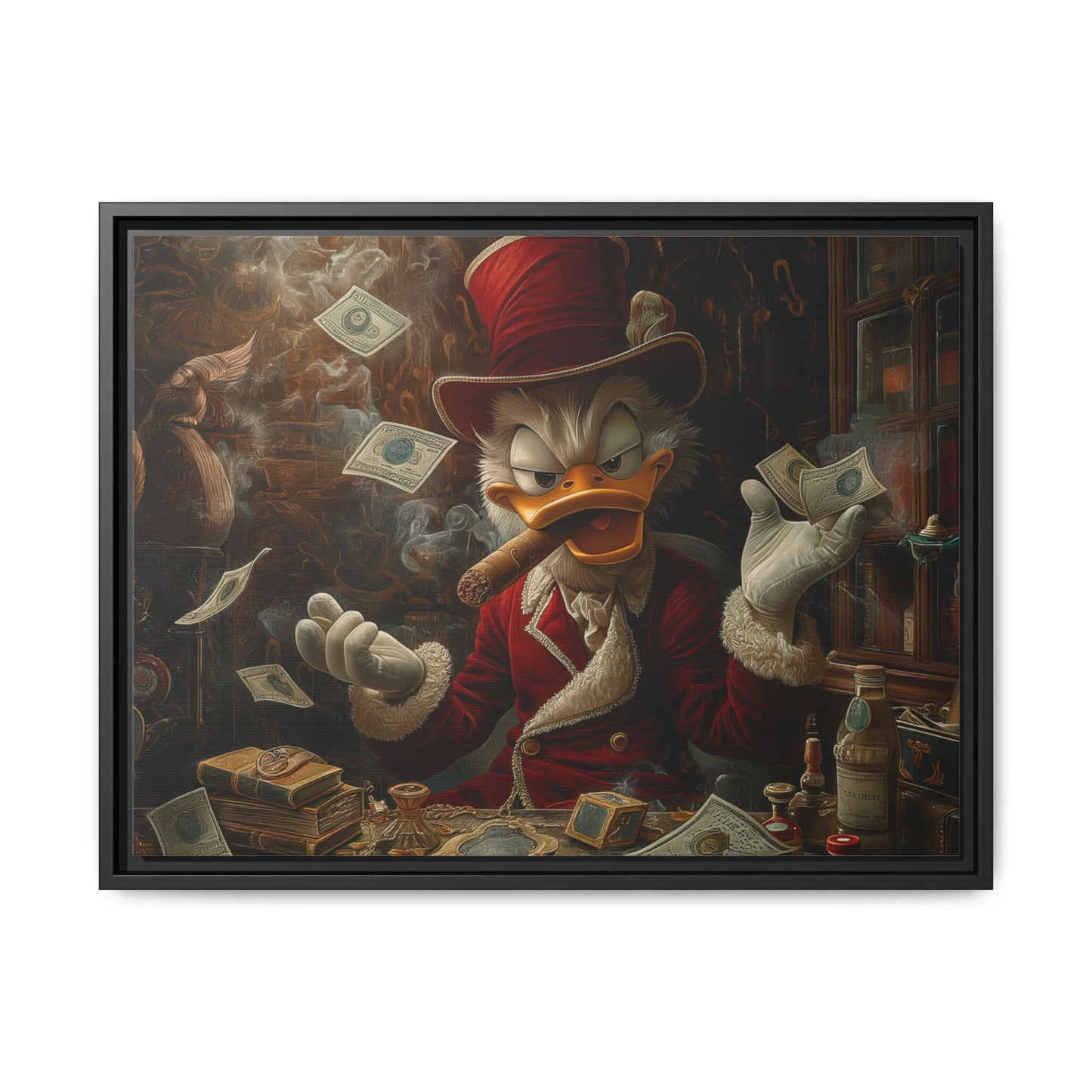 Dollar Duck Dynasty| Matte Canvas, Black Frame