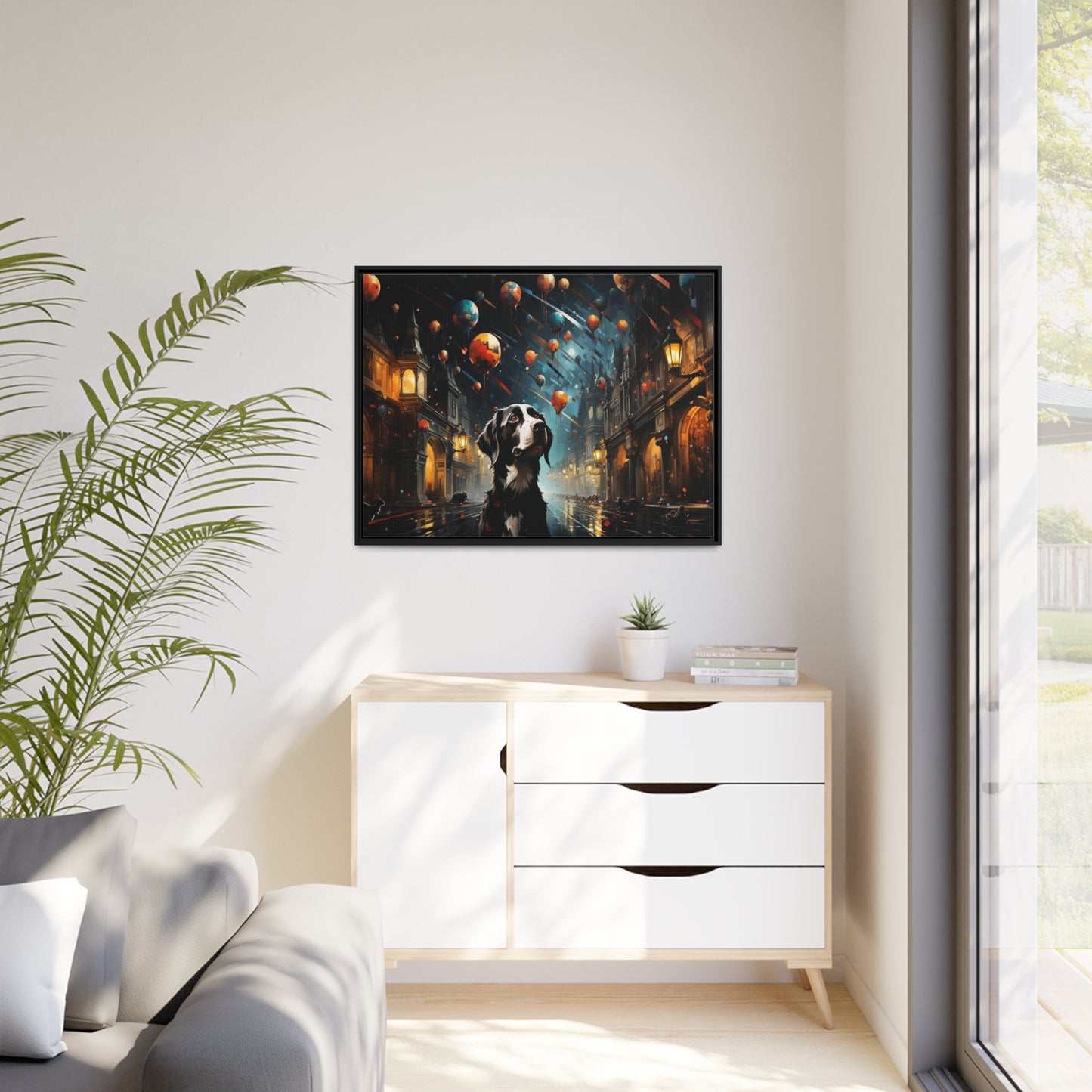 A Dog's World-Matte Canvas, Black Frame