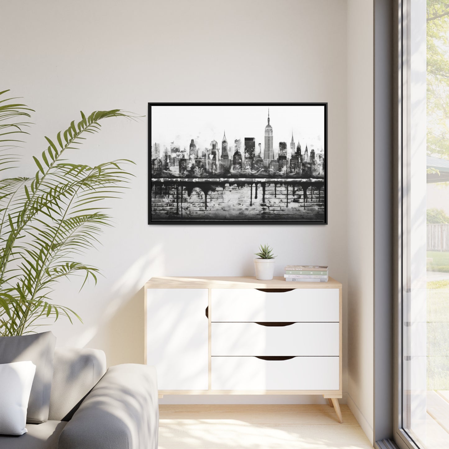 New York State of Mind-Matte Canvas, Black Frame