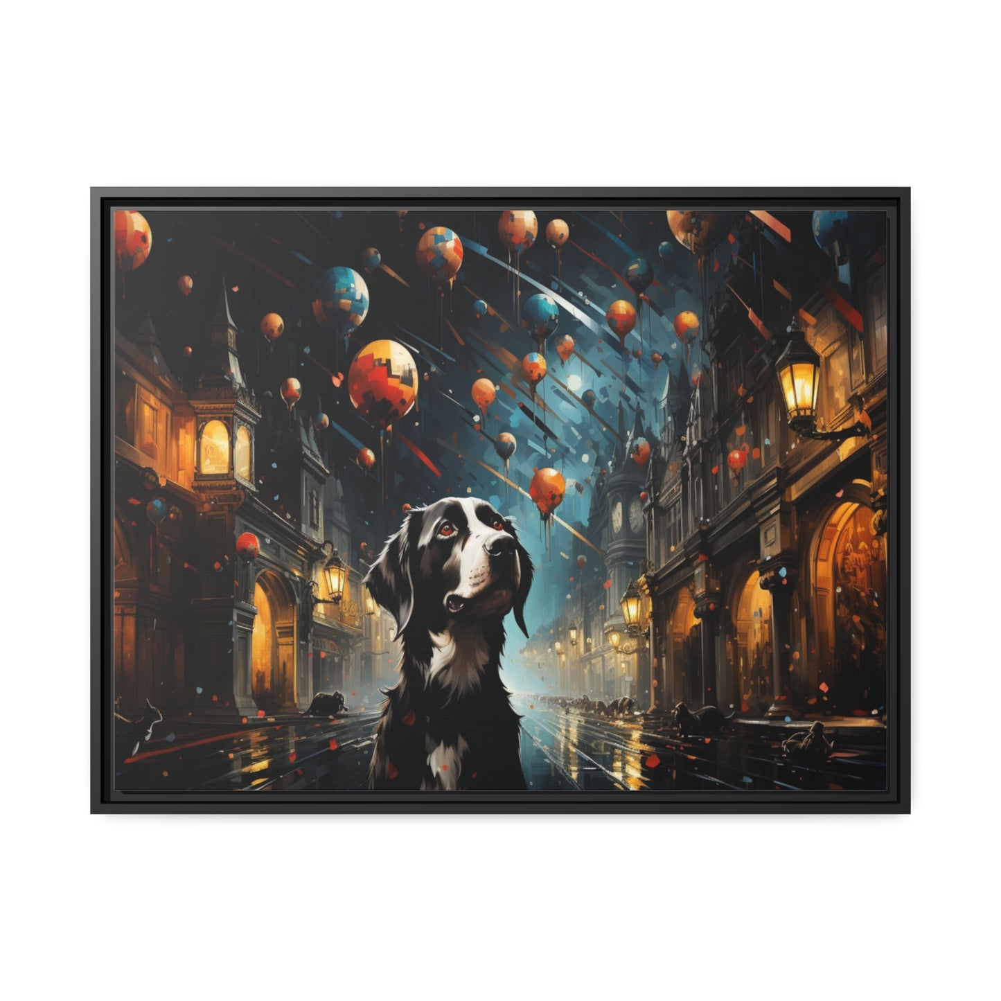 A Dog's World-Matte Canvas, Black Frame