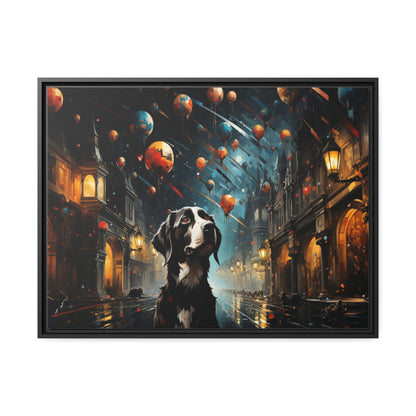 A Dog's World-Matte Canvas, Black Frame