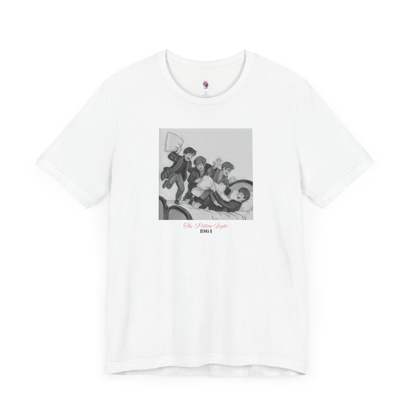 The Pillow Fight Graphic T-Shirt, Studio Ghibli Style Tee, Classic Rock Fan Gift, Nostalgic Streetwear Top