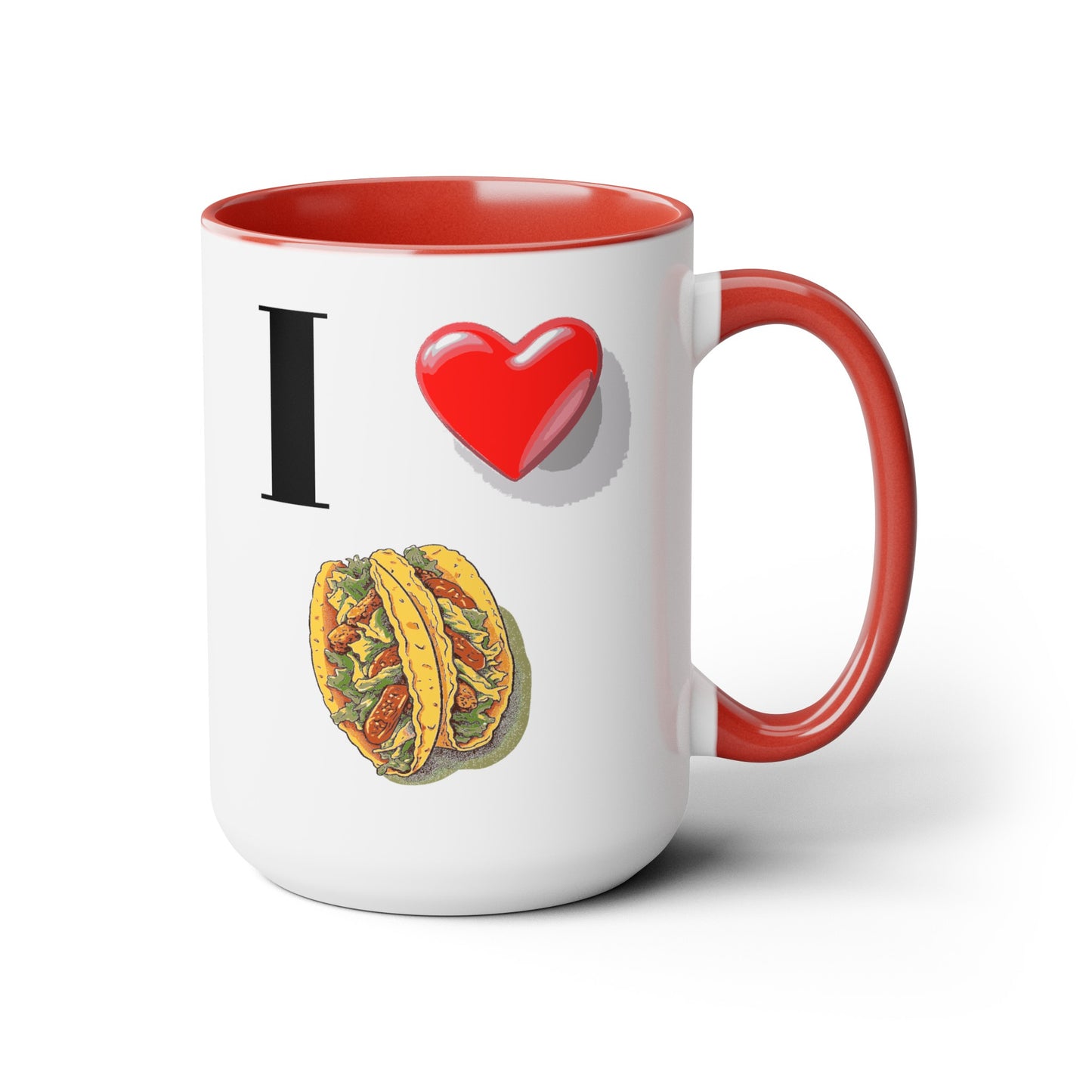 I Love Tacos-Two-Tone Coffee Mugs, 15oz